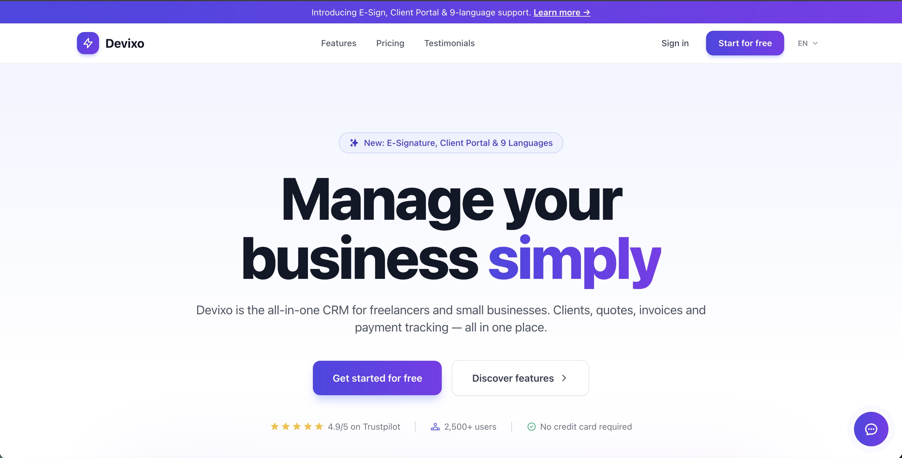 Devixo - CRM Tout-en-Un pour Freelances